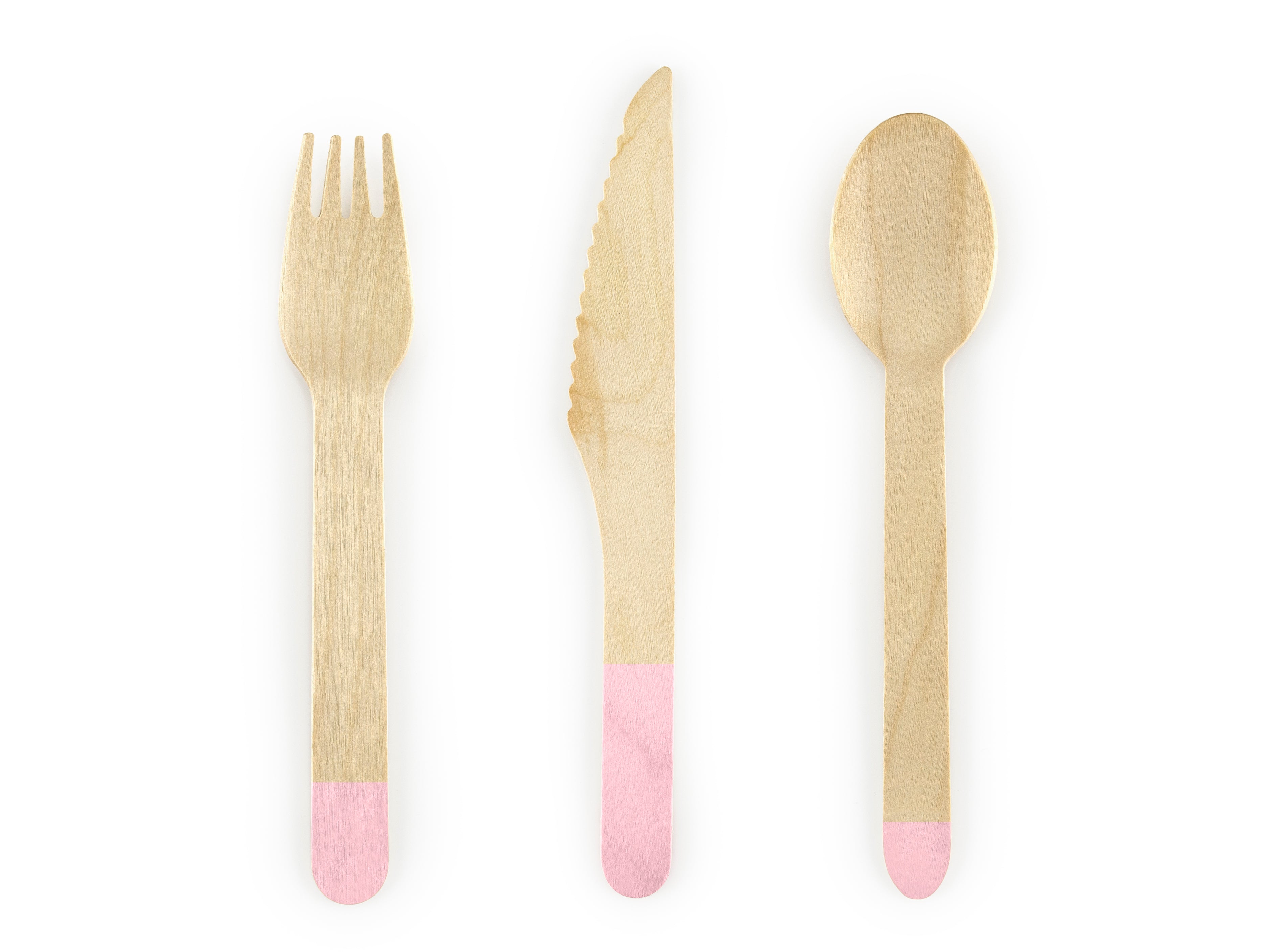 Posate in Legno Rosa Cipria (18 pezzi)