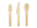 Posate in Legno Stars Oro (18 pezzi)