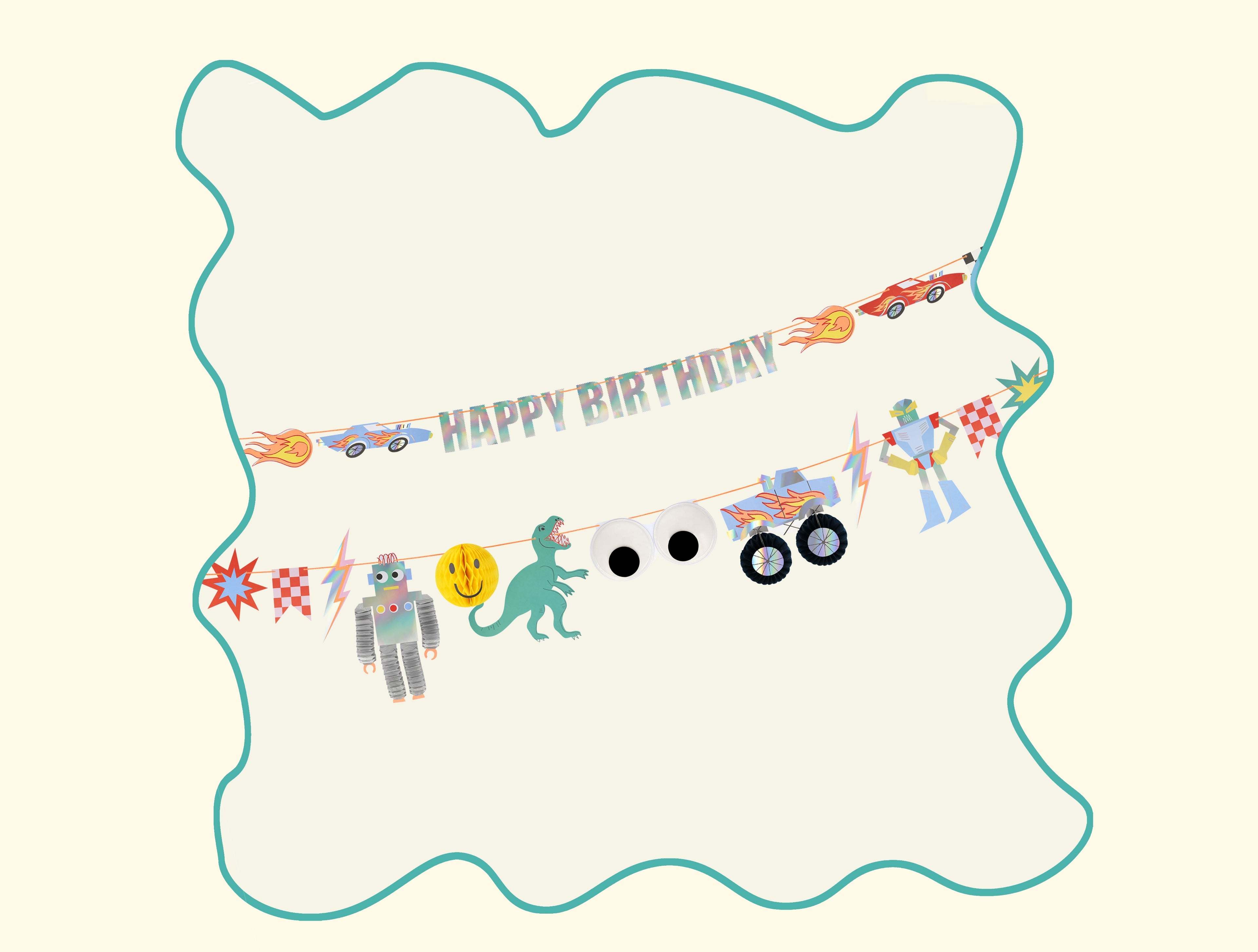 Toybox Icon Garland Set – Ghirlanda decorativa per feste di compleanno