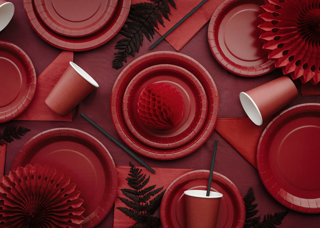 Piatti di Carta Rosso Scuro 23 cm (x 6)