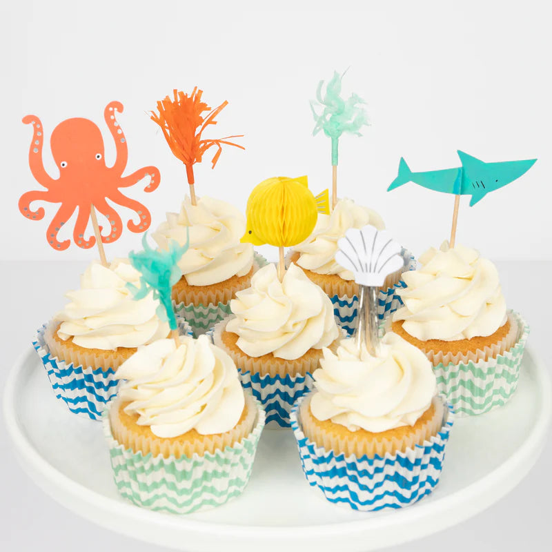 Kit Cupcake Polpo & Squalo Meri Meri (24 topper)