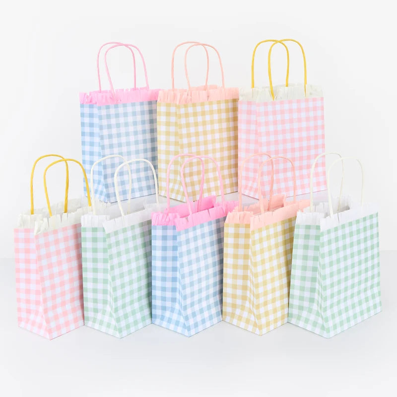 Favour Bag Gingham Pastello con Frange Meri Meri (8 pz)